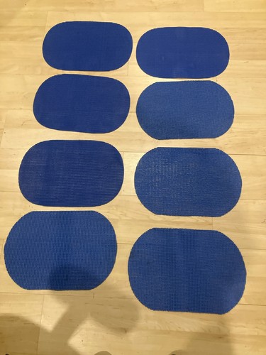 Set royal blue oval woven - set, of
