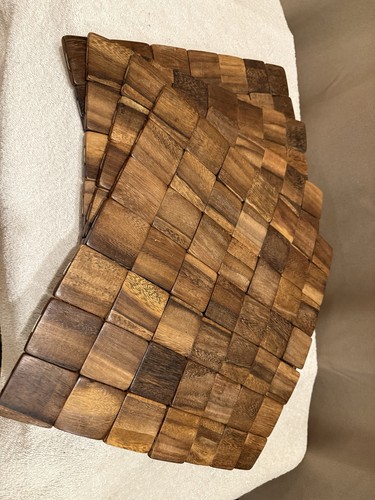 Set wood tile placemats - wood,