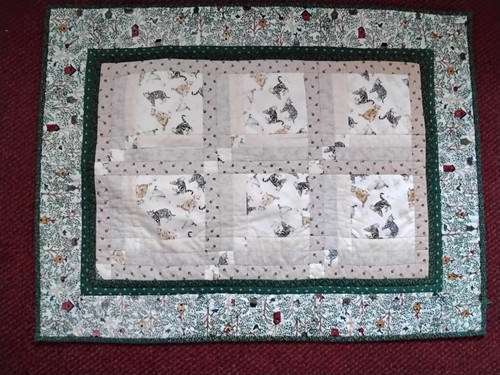 Cats quilted placemat - placemat, small