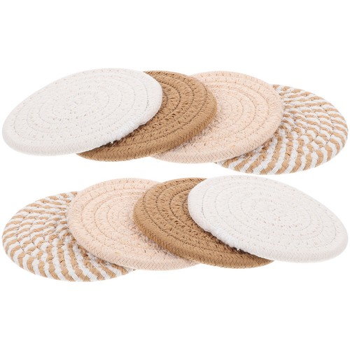 8pcs round coasters cotton - 8pcs,
