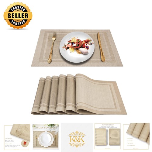 Durable beige placemats set - set, of